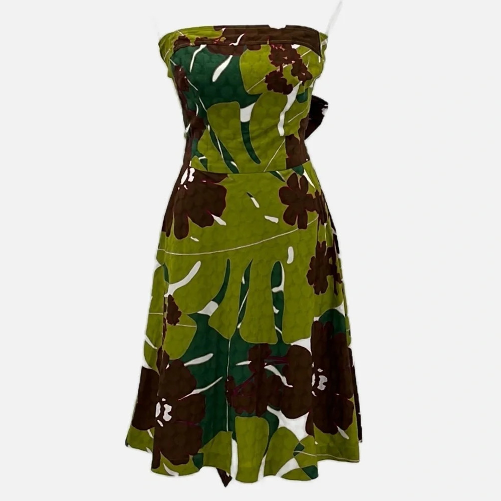 Trina Turk Tropical Floral Strapless Cotton Dress - NWPT - Size 4